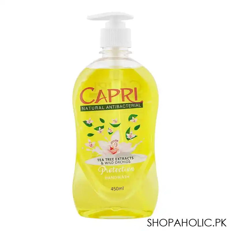 Capri Natural Antibacterial Tea Tree Extracts & Wild Orchids Protection Hand Wash, 450ml - Main Image