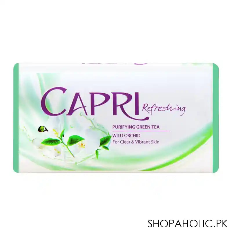 Capri Refreshing Purifying Green Tea Soap, Green, Wild Orchid, 140g - Main Image