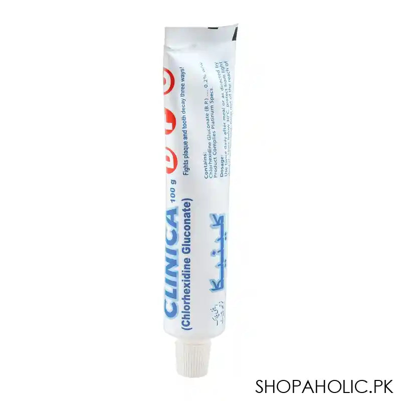 Clinica Anti Plaque Toothpaste, Chlorhexidine Gluconate, 100g - Image 3