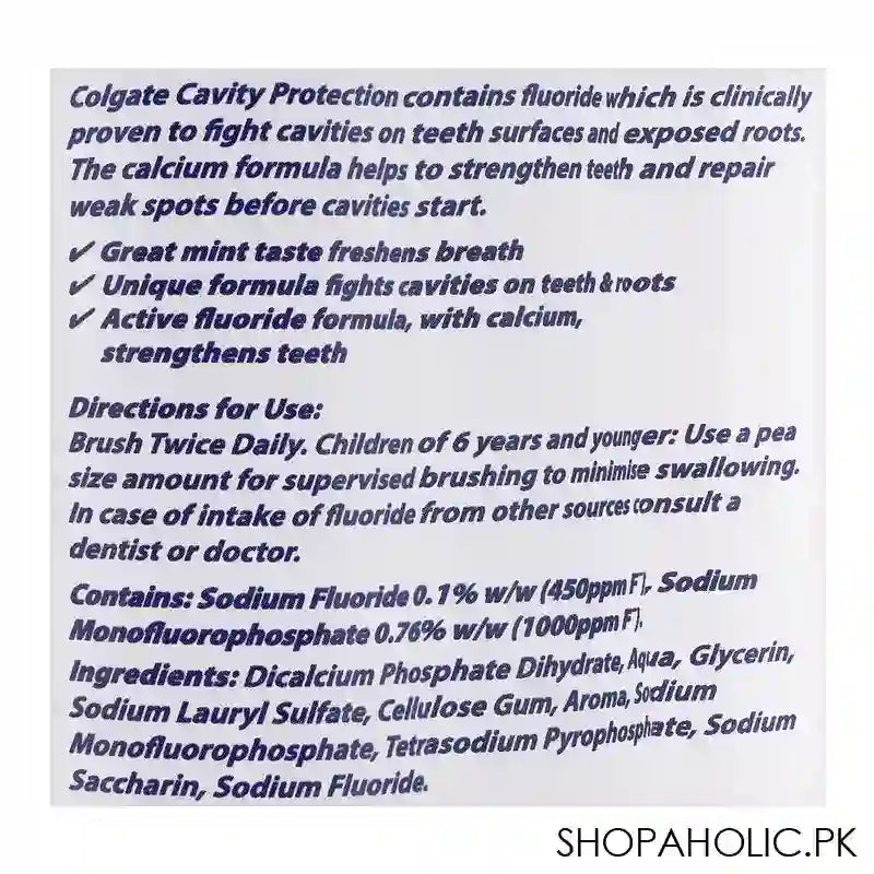 Colgate Cavity Protection Toothpaste, Pump, 100ml - Image 3