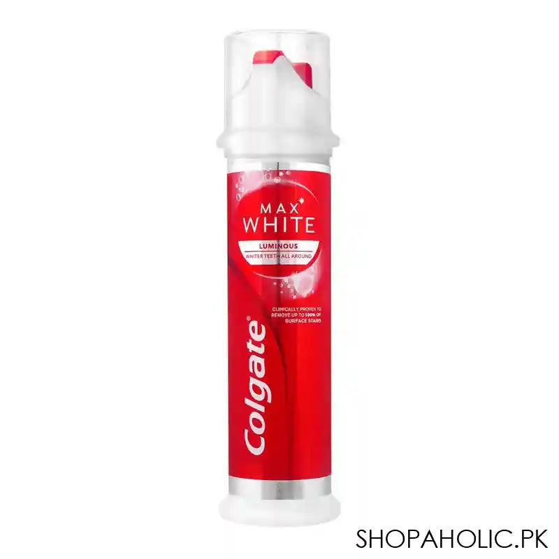 Colgate Max White Luminous Sparkling Mint Toothpaste Pump, 100ml - Main Image