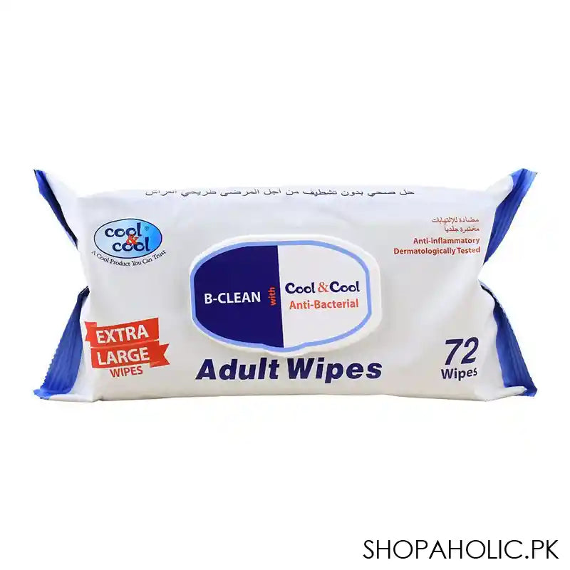 Cool & Cool B-Clean Anti-Bacterial Adult Wipes, 72-Pack - Main Image