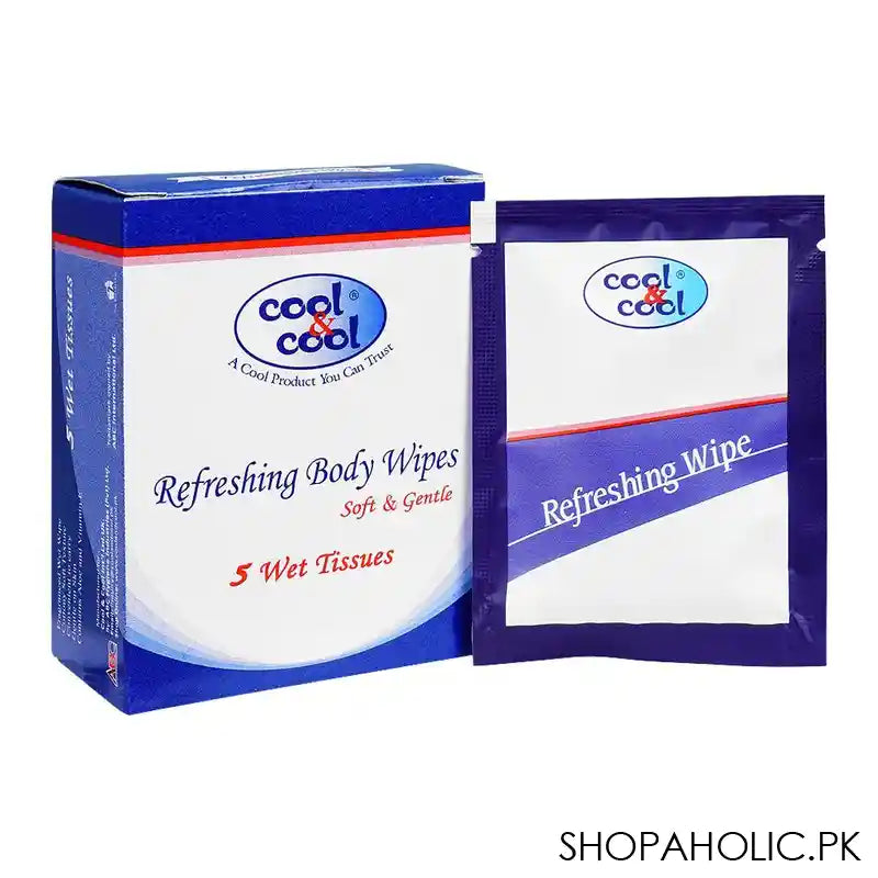 Cool & Cool Body Wipes, Wet 5 Tissues - Main Image