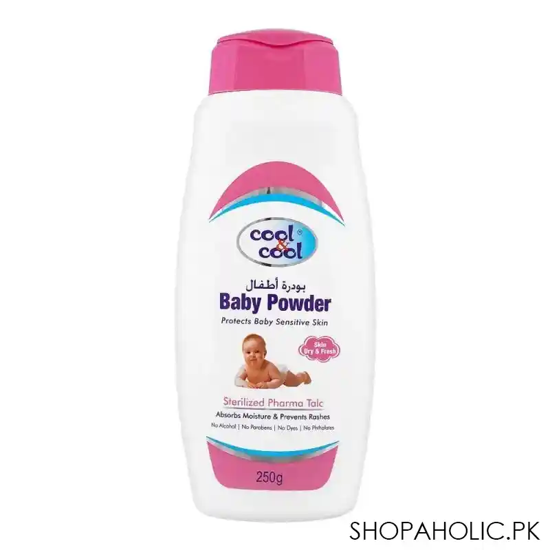 cool & cool sterilized pharma baby powder, 250g main image