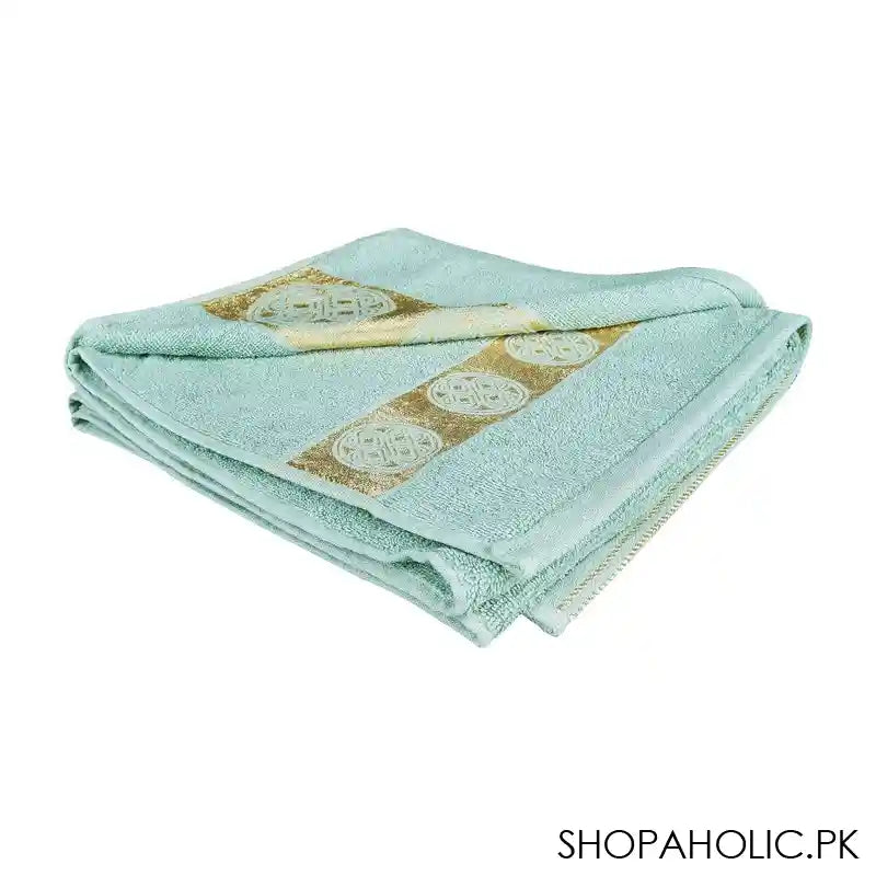 Cotton Tree Jacquard New Fancy Bath Towel, 70x140, Green - Main Image