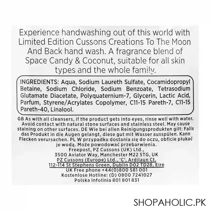 Cussons Creations To The Moon And Back Space Candy & Coconut Cream Antibacterial Hand Wash, 500ml - Image 3