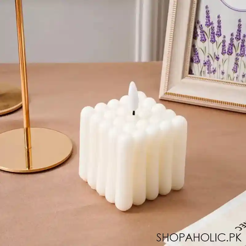 cute led square shaped candle image2