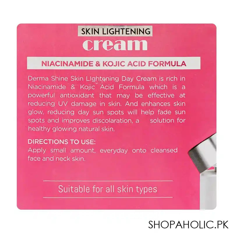 Derma Shine Bright Radiance Skin Lightening SPF15+ Day Cream, 50g - Image 4