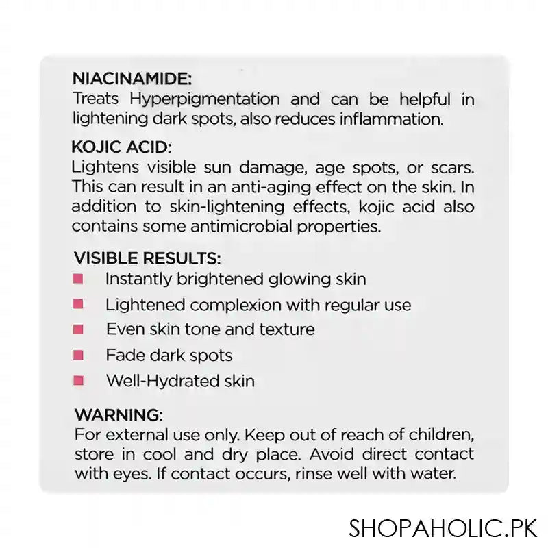 Derma Shine Bright Radiance Skin Lightening SPF15+ Day Cream, 50g - Image 3