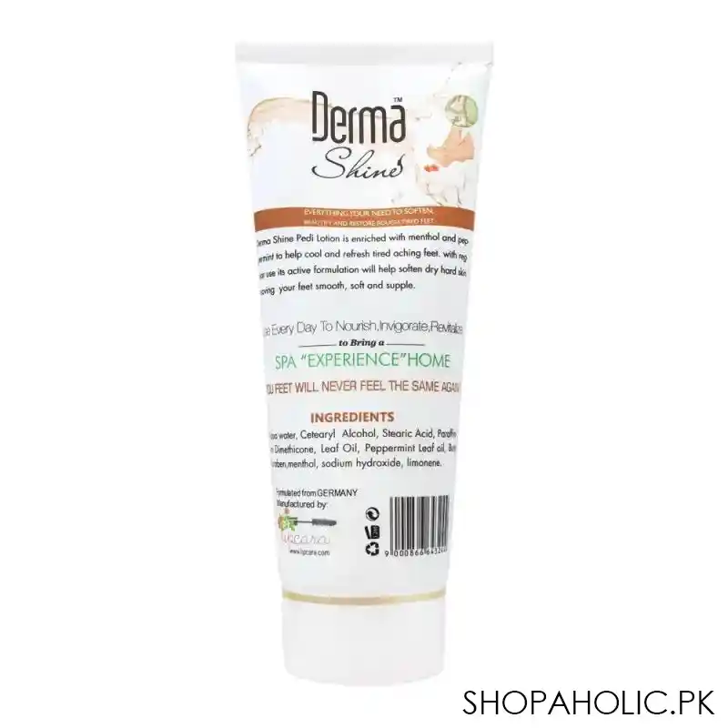 derma shine peppermint & menthol pedi lotion, 200g image2