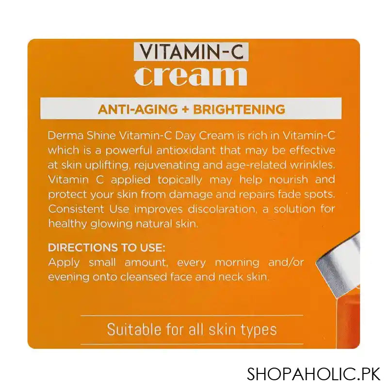 Derma Shine Skin Glow Day & Night Vitamin-C Cream, For Dull & Tired Skin, 50g - Image 3