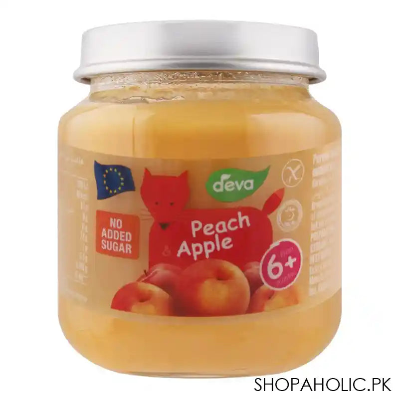 Deva Baby Food, Peach & Apple, 6m+, No Added Sugar, 125g - Main Image