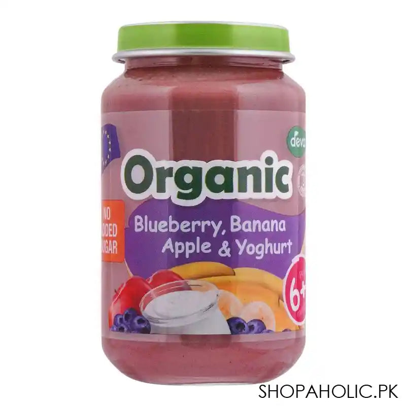 Deva Organic Blueberry, Banana, Apple & Yoghurt Baby Food, No Added Sugar, 6+, 190g - Main Image