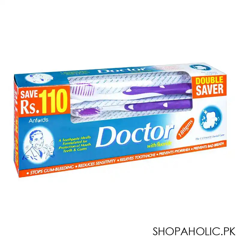 Doctor Fluoride Toothpaste, 180g, Double Saver - Main Image