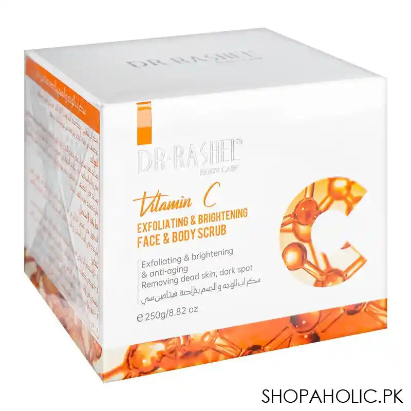 Dr.Rashel Vitamin C Exfoliating & Brightening Face & Body Scrub, Removes Dead Skin & Dark Spots, 250ml - Main Image