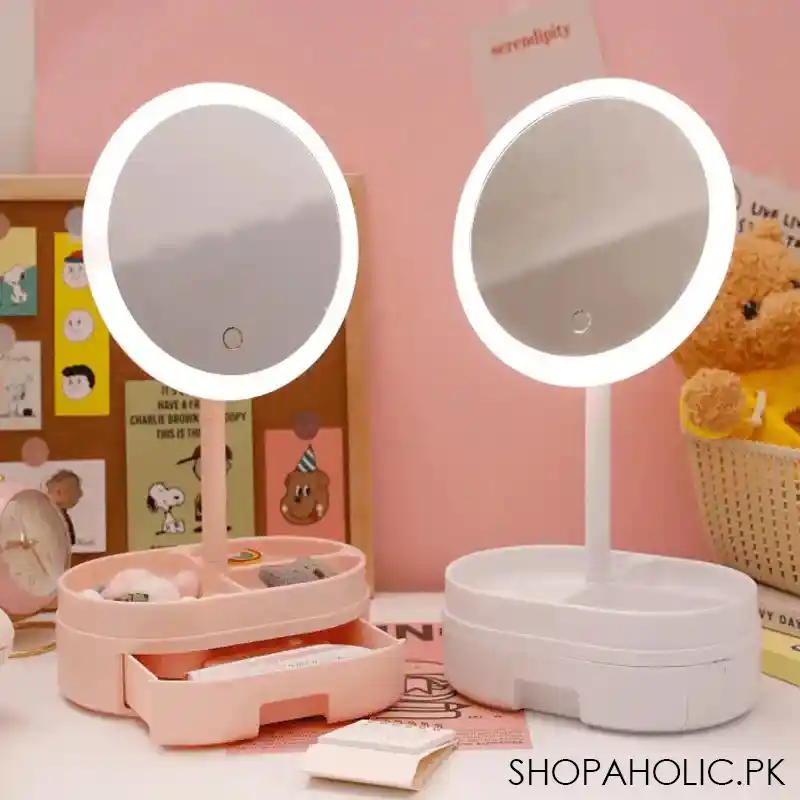 drawer desktop led mirror with light image2