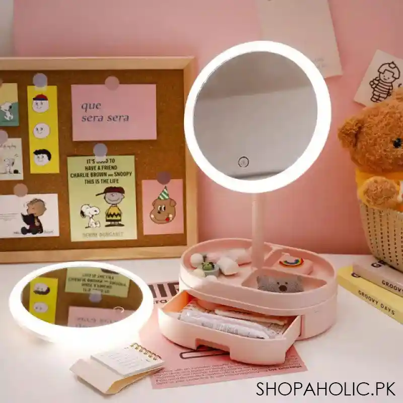 drawer desktop led mirror with light image5