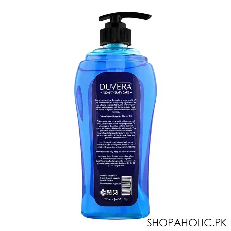 Duvera Aqua Splash Refreshing Shower Gel, 725ml - Image 3