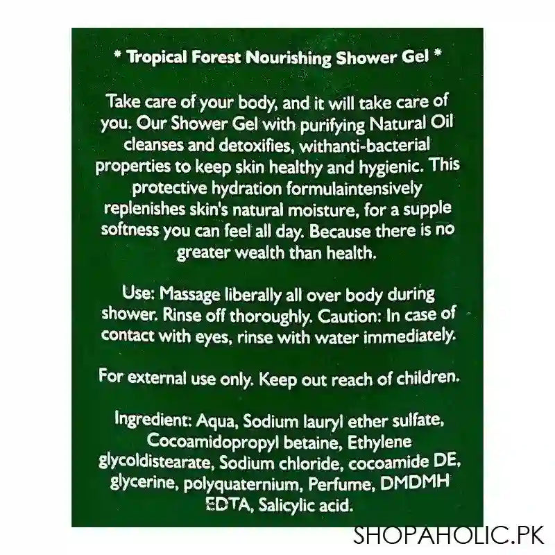 Duvera Tropical Forest Nourishing Shower Gel, 725ml - Image 2