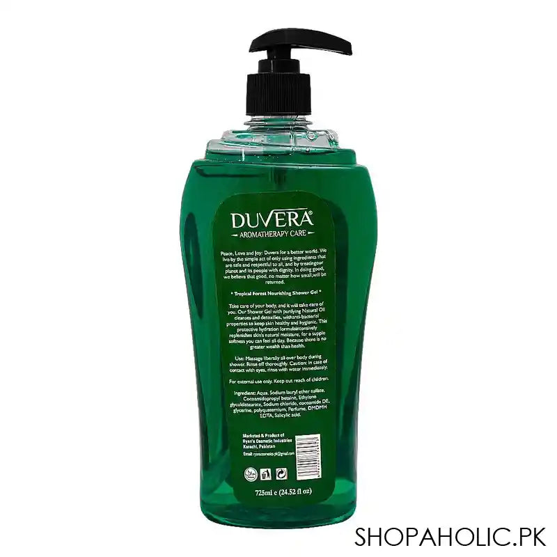 Duvera Tropical Forest Nourishing Shower Gel, 725ml - Image 3