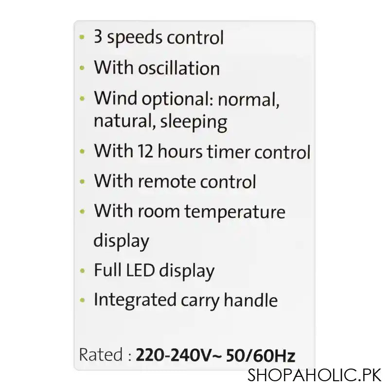 E-Lite Tower Fan, 38 Inches, 50W, ETF-002 - Image 6