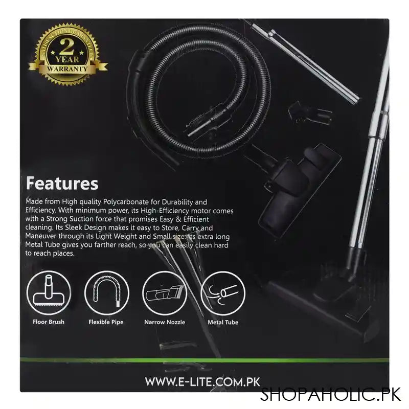 E-lite Vacuum Cleaner, 5m Cord, 2200W Motor, 320W Suction Power, EVC-220 - Image 6