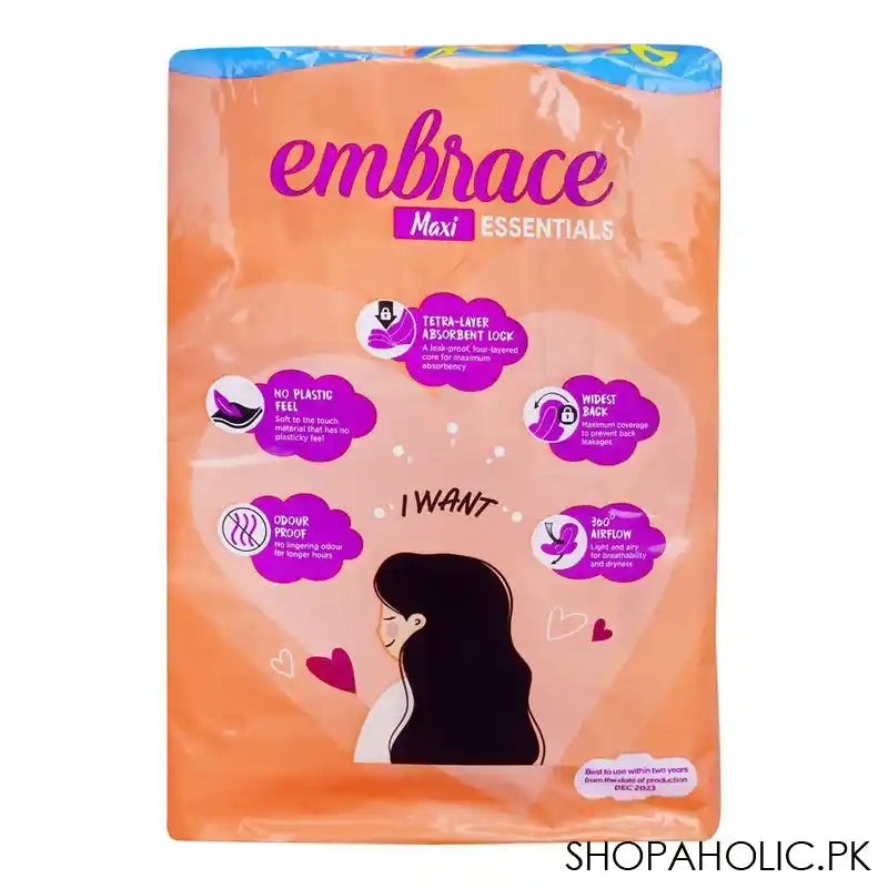 Embrace Essentials Maxi Pads Value Pack, Extra Long, 26-Pack, Rs.150/- Off - Image 2