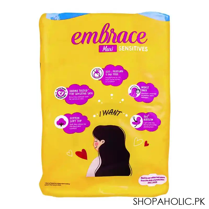 Embrace Sensitive Maxi Pads, Extra Long, Value Pack, 26-Pack, Rs.150/- Off - Image 4