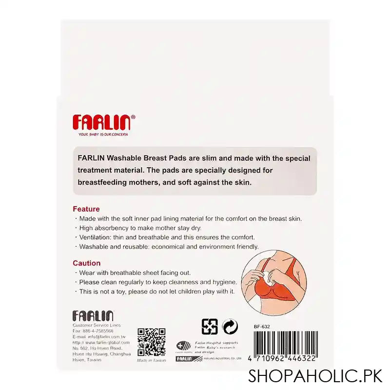 Farlin Washable Breast Pads, 6-Pack, BF-632 - Image 3