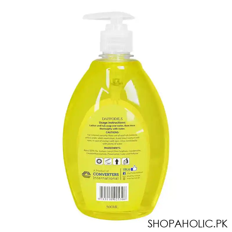 Fay Daffodils Liquid Hand Wash, 500ml - Image 3