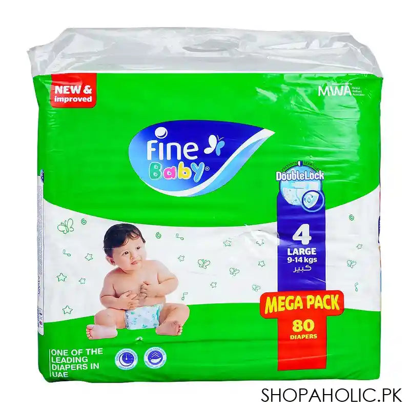 Fine Baby Diapers No. 4 Large, 9-14 KG Mega Pack, 80-Pack - Main Image