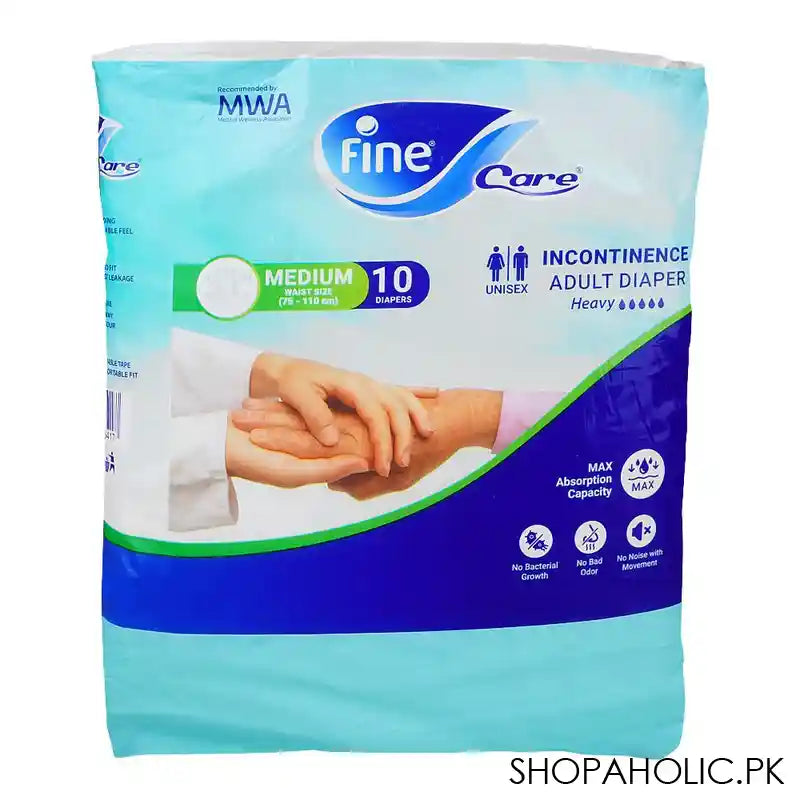 Fine Care DermaPro 7 Adult Diapers, Medium, 75-110 cm, 29-43 Inches, 11-Pack - Main Image