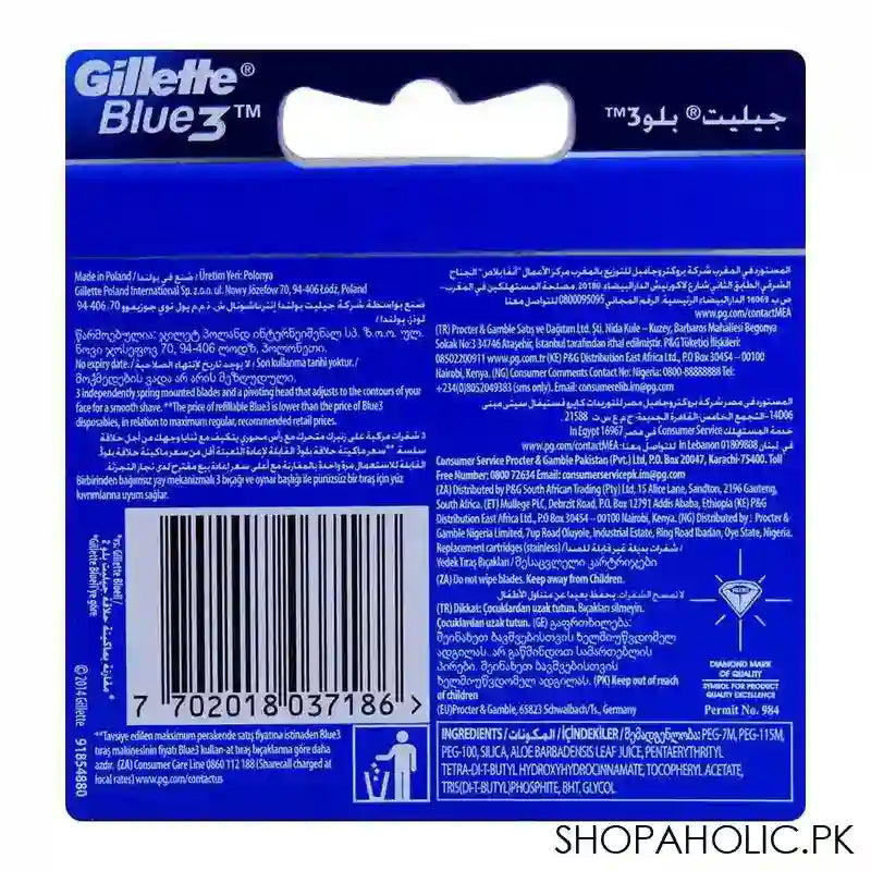 Gillette Blue 3 Cartridges, Razor Blades, 3-Pack - Image 3