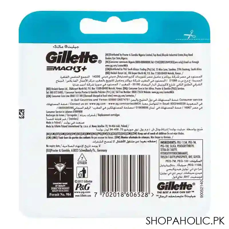 Gillette Mach 3 Plus Cartridges 3-Pack - Image 2