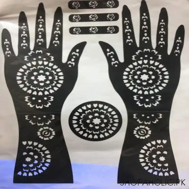 henna stencil temporary hand tattoo image4