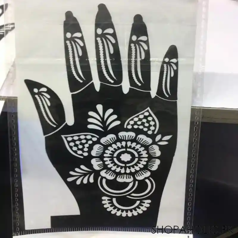 henna stencil temporary hand tattoo image5