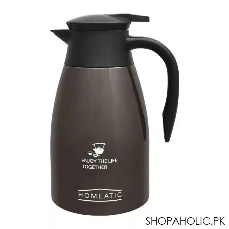 homeatic steel vacuum thermos, brown, 1.5l, kd 955 main image