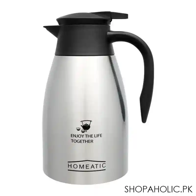 homeatic steel vacuum thermos, silver, 1.5l, kd 955 main image