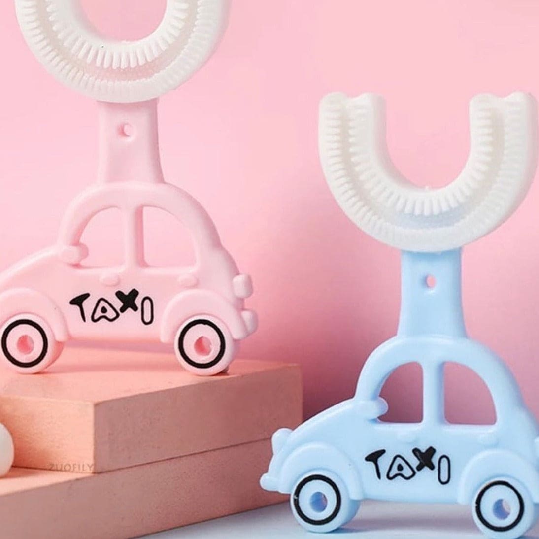 Lovely Taxi Shaped Children Whiting U-Type Toothbrush - image 4