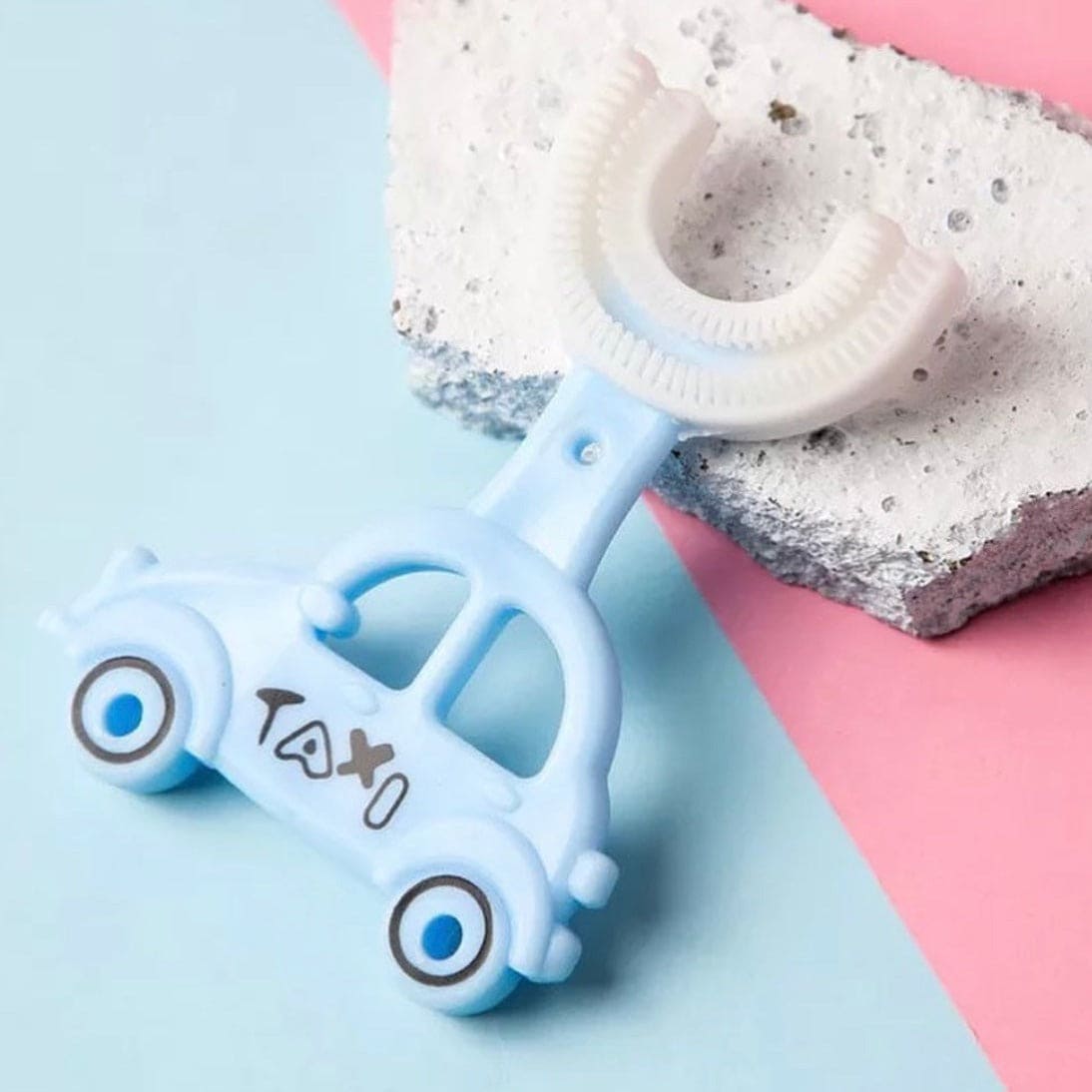 Lovely Taxi Shaped Children Whiting U-Type Toothbrush - image 3