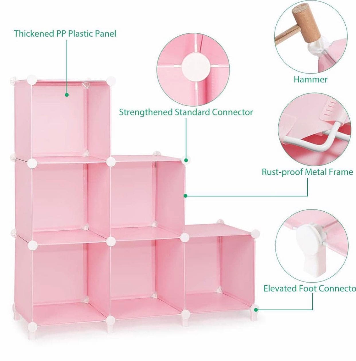 Multipurpose 6 Cubes Portable Wardrobe Cabinet - image 6