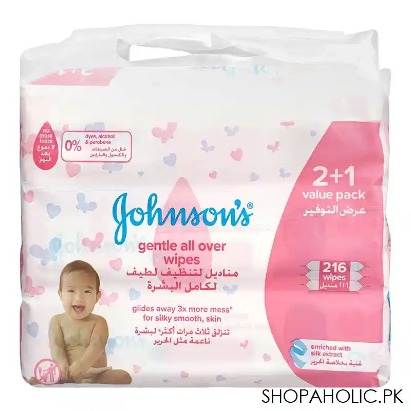 Johnson's Gentle All Over Wipes, 72-Pack, 2 + 1 Value Pack - Main Image