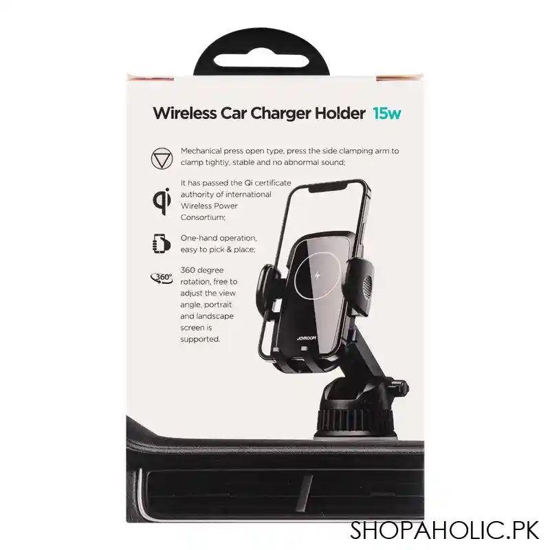 Joyroom 15W Dashboard Wireless Car Charger Holder, Black JR-ZS241 - Image 2