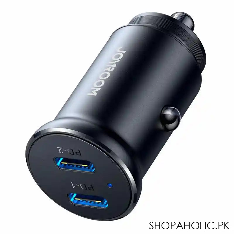 Joyroom 2PD Mini Metal Car Charger, Black, JR-CCN06 - Main Image