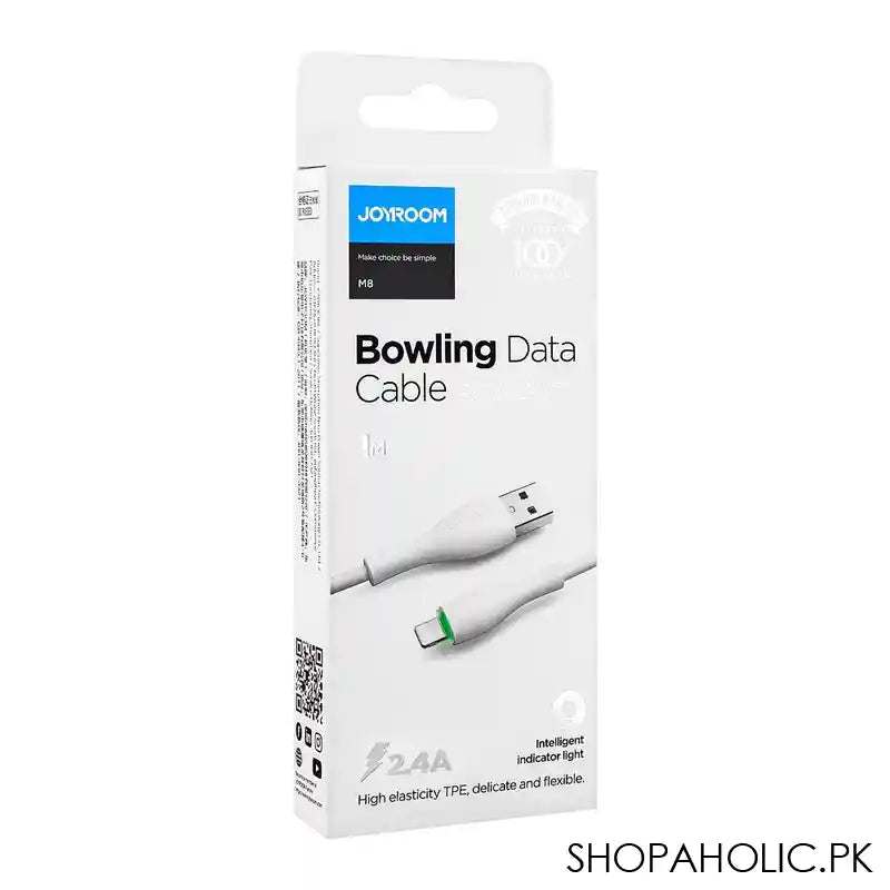 Joyroom Bowling Data Lightening Data Cable 1m, White, S-1030M8 - Image 4