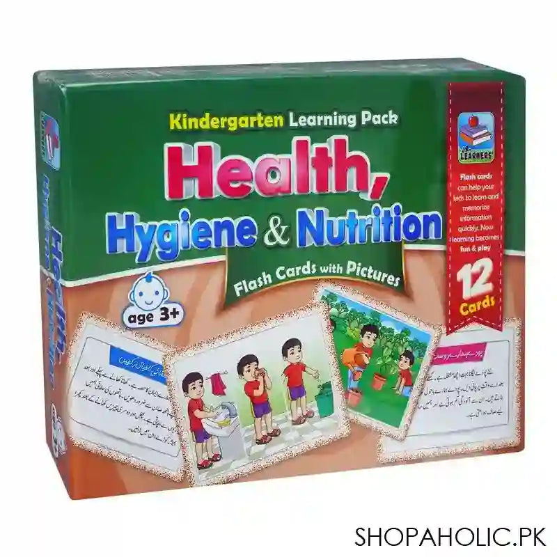 Jr. Learners Flash Cards With Pictures Health/Hygiene & Nutrition, Large 7 x 9.5 Inches, For 3+ Years, 228-2420 - Main Image