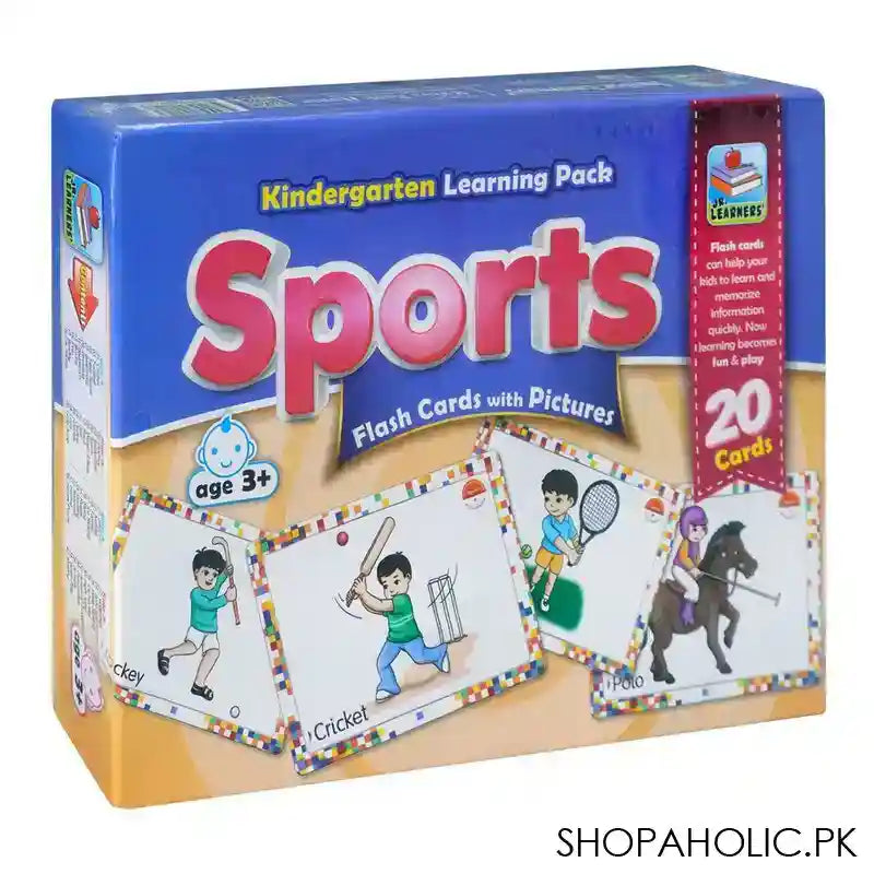 Jr. Learners Flash Cards With Pictures Sports, Large 7 x 9.5 Inches, For 3+ Years, 228-2419 - Main Image