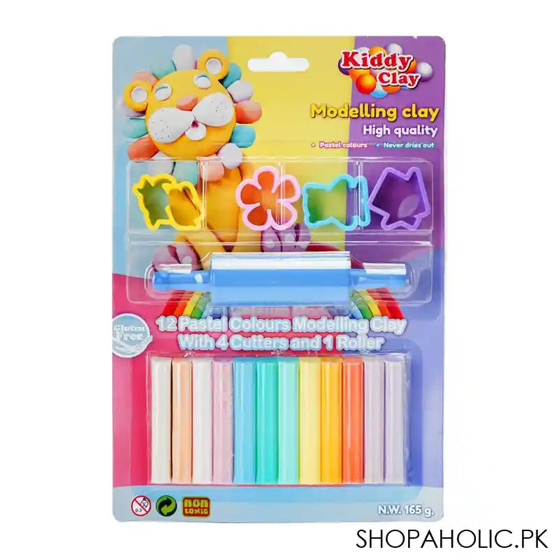 Kiddy Clay Modeling Clay, 165g, ST-165-12P+4SM/R - Main Image