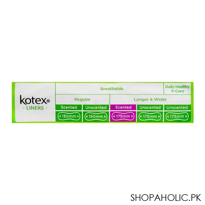 Kotex Betel Leaf Daily Aroma Fresh Scented, Longer & Wider Panty Liner, 32-Pack - Image 4