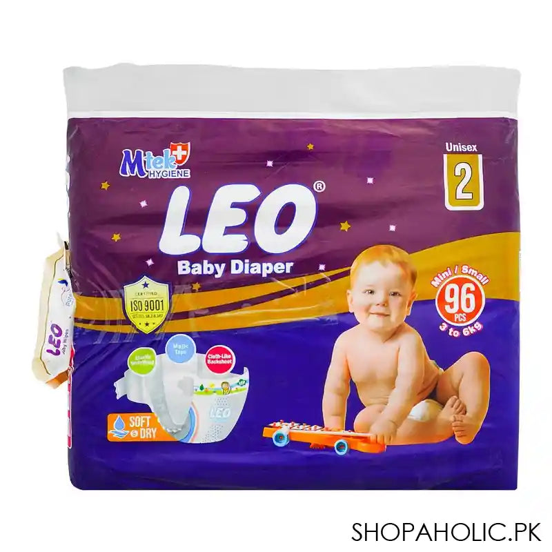 Leo Soft & Dry Baby Diaper No. 2, Mini/Small, 3-6 KG, 96-Pack - Main Image